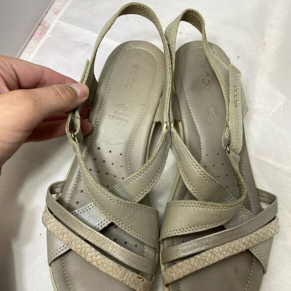 ECCO Women Sandals Comfort Leather wedge shoes sz EUR 39/8-8.5 - Picture 7 of 8